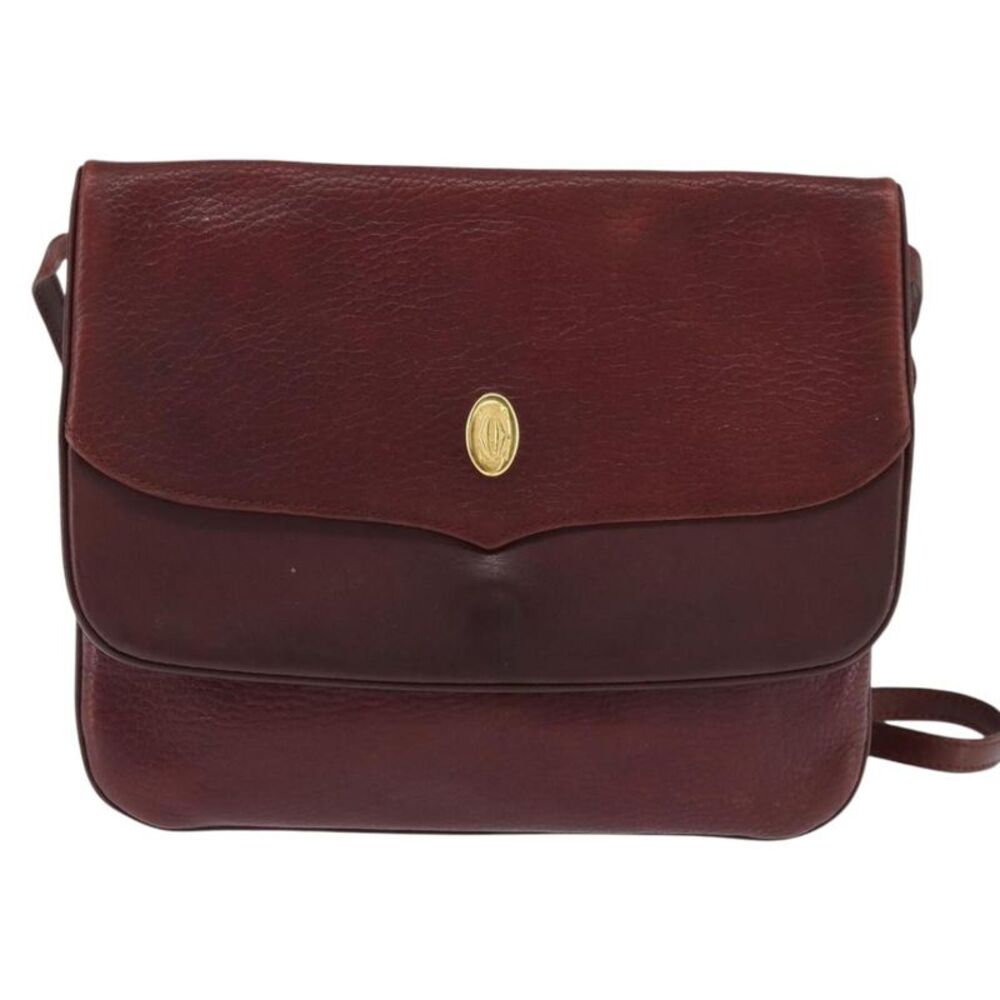 Cartier Must De Cartier Leather Burgundy Leather Shoulder Bag Bag